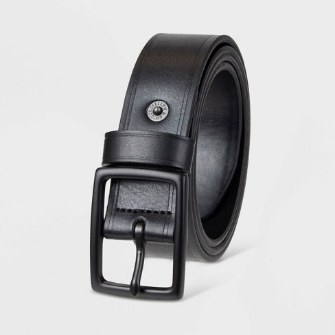 Men's Dual Hoop Leather Belt - Ebon, Size : 30 (waist: 28) : Target