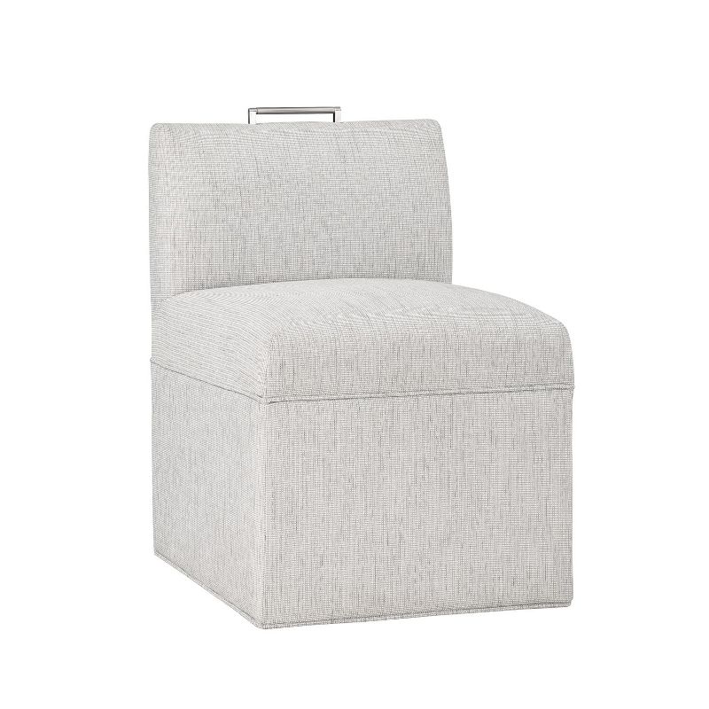 Circe 21.85" Wide Modern Castered Chair Upholstered Seat and Back Side Chair-Maison Boucle, 2 of 9