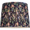 Springcrest Sally 13" Top x 15" Bottom x 12" High x 12" Slant Print Lamp Shade Replacement Medium Navy Blue Pleated Rose Floral Spider Harp Finial - 3 of 4