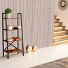 SEVOBAL Decorative Bookshelf 5 Tier Ladder Bookcase Metal Frame Storage Organizer for Small Spaces, Brown, 13"*23"*52" - 4 of 4