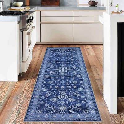 Vintage Washable Area Rugs for Living Room, Non-Slip Indoor Rugs for Dining Room, Bedroom and Office.