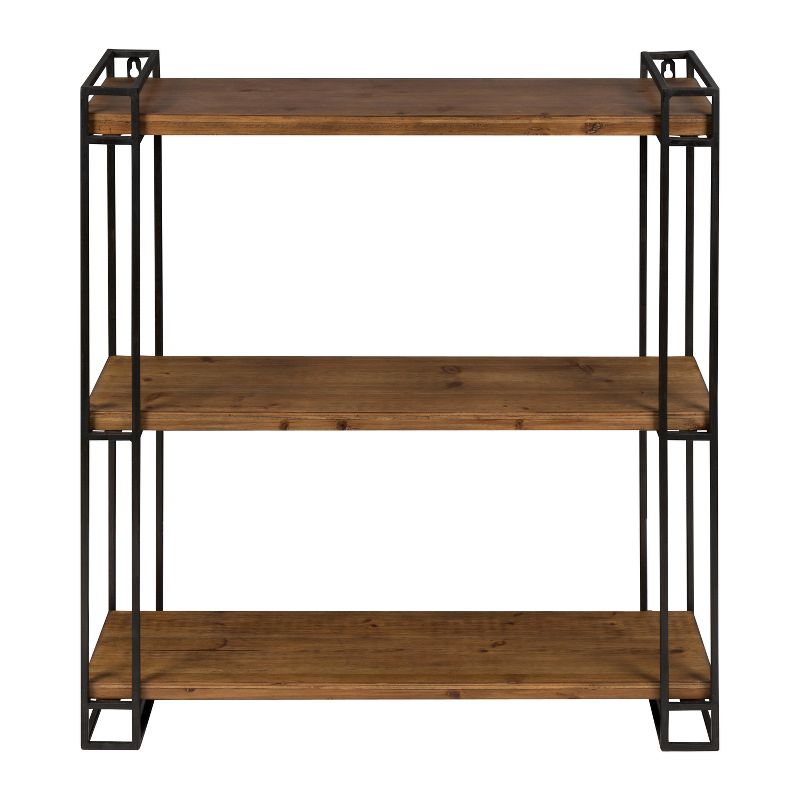 30" x 26" Lintz Wood and Metal Floating Wall Shelves - Kate and Laurel All Things Decor, 1 of 10