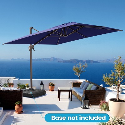 Crestlive Products 10FT UV30+ Patio Umbrella  Square with 360°Rotation 6 Heights Adjustable Aluminum Pole Offset Cantilever Outdoor Umbrella