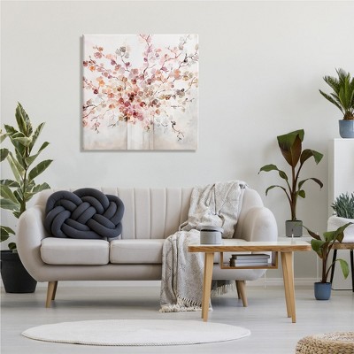 Abstract Floral Bouquet Canvas Wall Art in Warm Tones