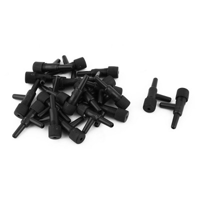 Unique Bargains Water Plastic Aquarium Fish Tank 2-Way Air Flow Valve Connector Black 20 Pcs