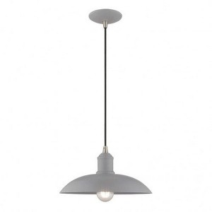 Livex Lighting Metal Shade 1 - Light Pendant in  Scandinavian Gray - 1 of 2