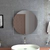 GlasFlength Decorative Wall Mirrors Wall Art Round Mirror Vanity Mirror Accent Mirror Metal Frame Mirror for Living Room, Clear, 23.6"*0.7"*23.6" - 3 of 4
