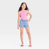 Girls' Woven Shorts - Cat & Jack™ Chambray Medium Wash - 3 of 3
