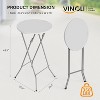 VINGLI 24" Plastic Folding Round Table Bar Height, HDPE Matrial High Top Table for Outdoor Party, Dining Room, Wedding Event,, White - 3 of 4