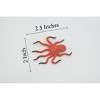 Collectible Wildlife Gifts | Octopus, Octopuses, Red, Rubber Octopodes, Realistic Hand Painted,  Figurine,  Gift,       2 1/2"     F216 B36 - 2 of 4