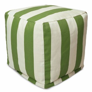 Majestic Home Goods,Cube Pouf Vertical Stripe Burnt - 1 of 4