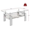 ALEXOUN Glass Coffee Table Rectangle,Stylish Tempered Glass Top with MDF Storage Shelf,Easy to Clean & Assemble,for Living Room,Office - 3 of 4