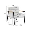 Lirago,Modern Accent Chair with Plush Cushions & Minimalist Metal Frame-White, Wooden Armrests for Living Room & Office - 4 of 4