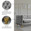 NicBex 80.5 Inch Velvet Buttons Tufted Couch 3-Seat Sofa with Metal Legs for Living Room,Small Space,Apartment,Gray - 4 of 4