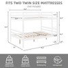 MAYEERTY Full over Full Bunk Bed with Ladder, Wooden Bed Frame with High Guardrail and Ladder for Kids, No Box Spring Needed, White - 4 of 4