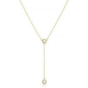 Dainty CZ Necklace 14K Gold Silver Plated Simple Trendy Jewelry for Women - 1 of 4