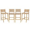 Christopher Knight Home Karolyn Outdoor Rustic Acacia Wood and Rattan Armless Bar Stools (Set of 4) - 2 of 4