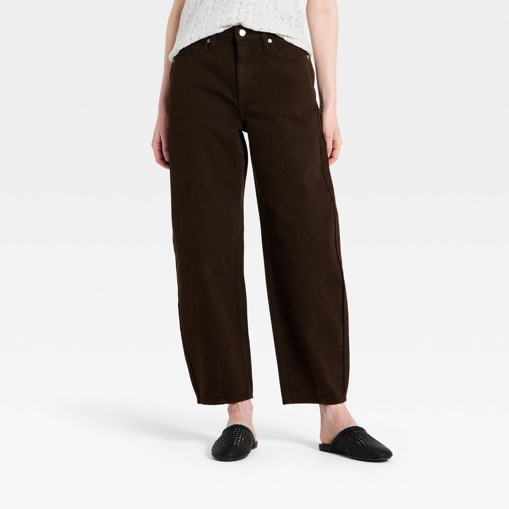 Women's High-Rise Easy Barrel Jeans - Universal Thread™ Brown 4