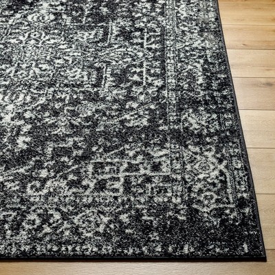Amelia Black and Gray Synthetic Rectangular Area Rug 3'11" x 5'7"