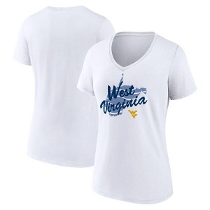 NCAA West Virginia Mountaineers Women's V-Neck White T-Shirt - 1 of 3