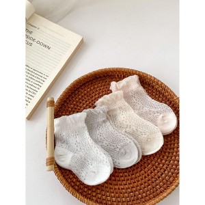 MyKids-USA Pairs Summer Super Thin Breathable Socks For Girls: Baby Girlsâ€™ Floral Pattern Socks - 1 of 4