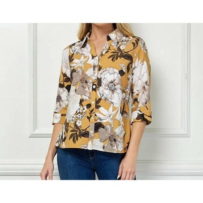 Women's Floral Print Button Down Blouse - Winslow Collection