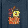 Women's - SpongeBob SquarePants - Arrr Ye Ready For Halloween Lightweight French Terry Wide Neck Long Sleeve Shirt - 2 of 4