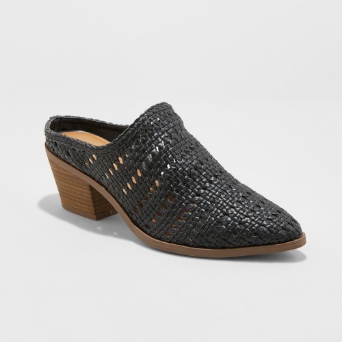 Universal thread clearance woven mules