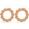 Steeltime Ladies 18k rose gold plated stainless steel braided wreath stud earrings - 2 of 4
