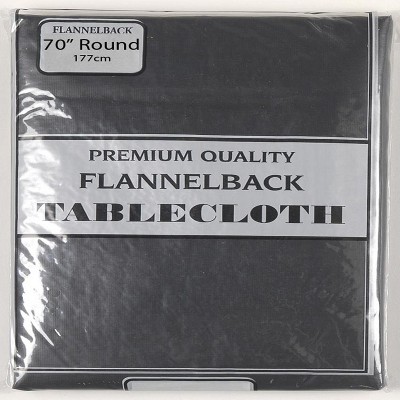 Carnation Home Fashions 70 Round, Vinyl Tablecloth with Polyester Flannel Backing - 70x70"