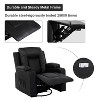 2+1 Bonded PU Leather Recliner Sofa Set Black - COMHOMA: Metal Frame, Abstract Pattern, Futon Set - 4 of 4