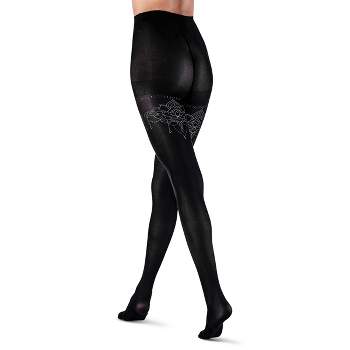 Lechery Women's Over-the-knee Back Bow Tights (1 Pair) - S/m, Black : Target