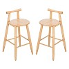 Okak Set of 2 Rubberwood Counter Height Bar Stools for Dining Rooms,Armless Chairs Kitchen Island Bar Stools with Wooden Back - 2 of 4