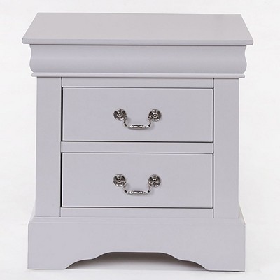 NicBex Nightstand with 2 Drawers,16.5/15.5 inch Bedside Table with Metal Handle and Black Finish,Side Table for Bedroom,Living Room,Black/White/Silver