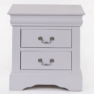 NicBex Nightstand with 2 Drawers,16.5/15.5 inch Bedside Table with Metal Handle and Black Finish,Side Table for Bedroom,Living Room,Black/White/Silver - 1 of 4