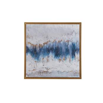 25.5" Square Embrace Gel Coat Framed Canvas Framed Wall Canvas Blue/Grey