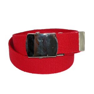 CTM Big & Tall Cotton Adjustable Belt with Nickel Buckle - 1 of 4