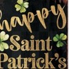 HomeRoots 36" Black Gold And Green Solid Wood Happy St Patrick's Day Shamrock Porch Sign - 4 of 4