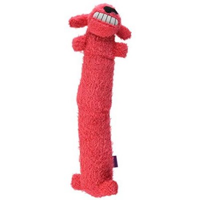 Multipet 66111 Loofa Plush Dog Toy, 12", Red