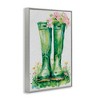 Stupell Industries Spring Blooms Green Rainboots Framed Giclee Art, Gray, 20" x 30" - 2 of 4