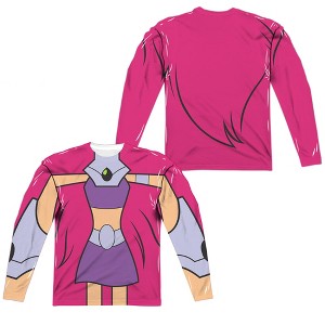 Men's Teen Titans Go Starfire Uniform (Front Back Print) Long Sleeve Costume T-Shirt - 1 of 4
