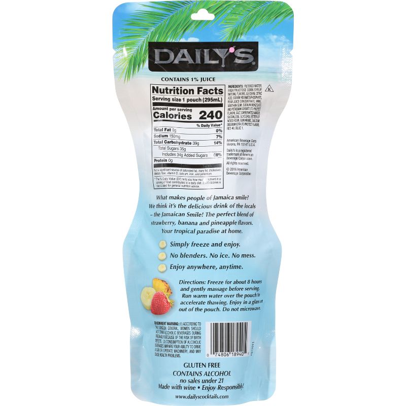 Daily&#39;s Jamaican Smile Frozen Cocktail - 10 fl oz Pouch, 5 of 10