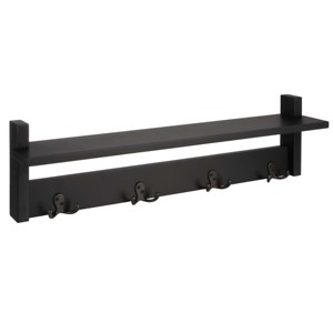 Coat Rack with Shelf Wall Mount Shelf with 4 Hooks for Entryway, Hallway - 1 of 4