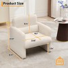 Jojoka Modern Sofa Chair with Arms, Chenille Upholstered Accent Armchair with Waist Pillow for Living Room, Bedroom, Office - 2 of 4