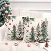 Lomsoe 2 Pack Watercolor style Christmas Forest Pillowcases, Good for Romantic AtmosphereHome Decor Pillow Cover Christmas Gift. - 3 of 4