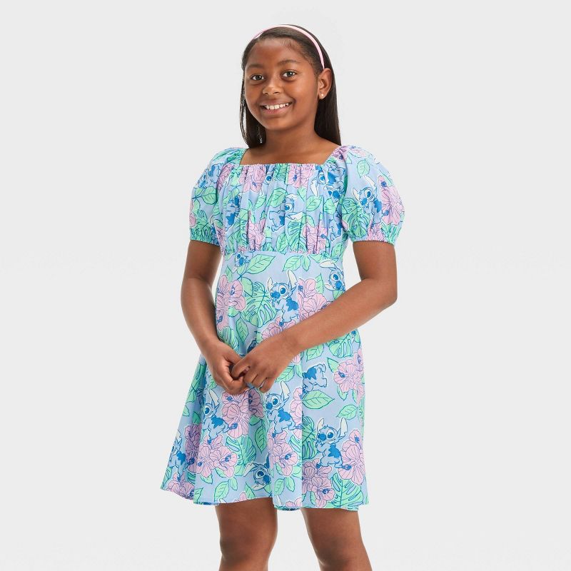 Girls&#39; Disney Stitch Dress - Light Blue, 1 of 4