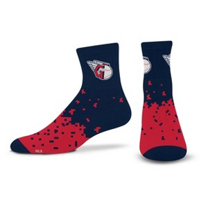 MLB Cleveland Guardians Adult Quarter Socks: Cushioned Heel & Toe, Knit Fabric - 1 of 3