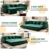 3-in-1 Sleeper Sofa Bed with Pull-Out Design,89" Velvet Convertible Sofa Bed with Movable Ottoman, King Size Sofa Bed for Living Room-Koiai - 2 of 4