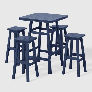 WestinTrends Malibu All Weather Hdpe Outdoor Patio Bar Height Dining Set (5-Piece) - 1 of 4