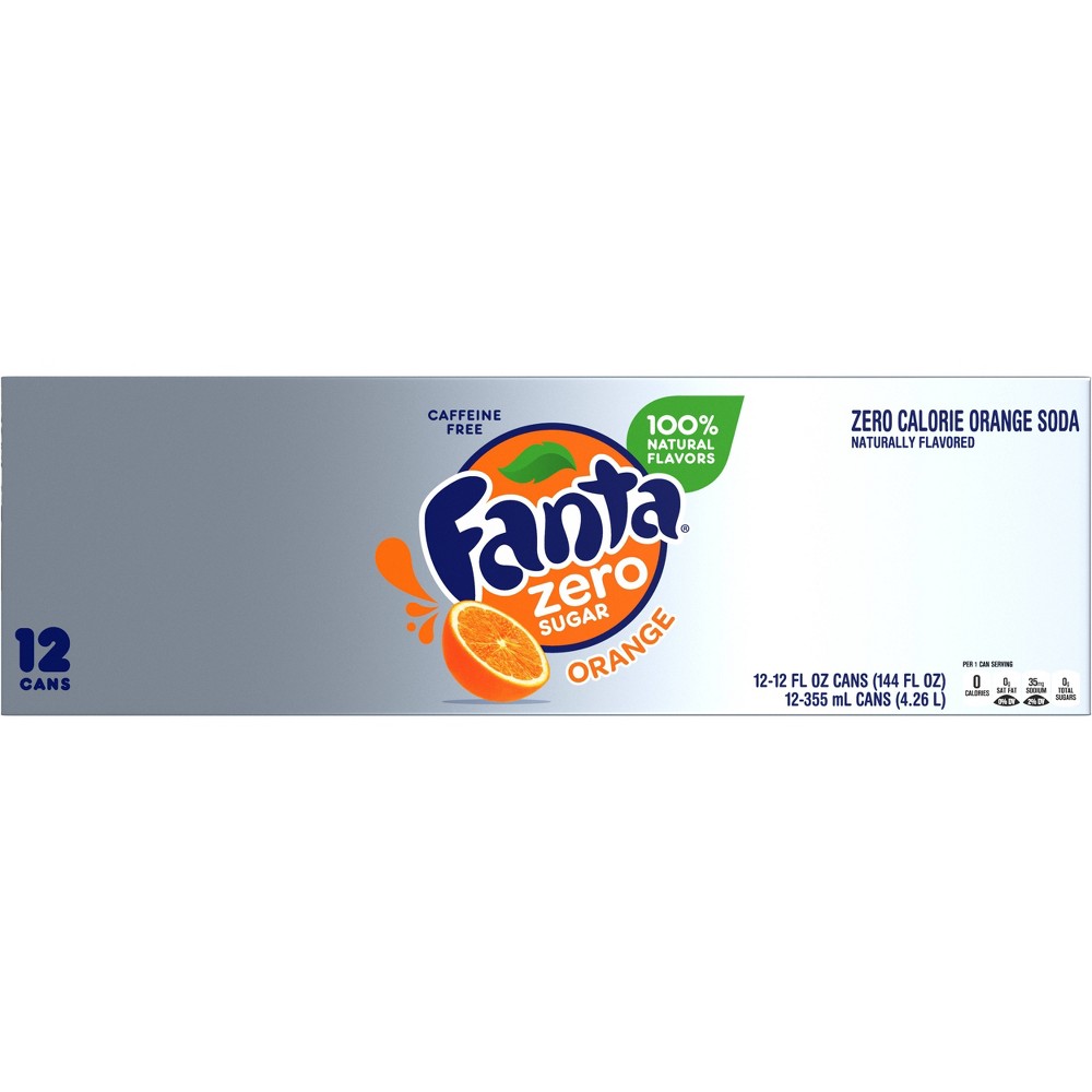 UPC 049000041217 - Fanta Zero Sugar Orange Fruit Soda Pop 12